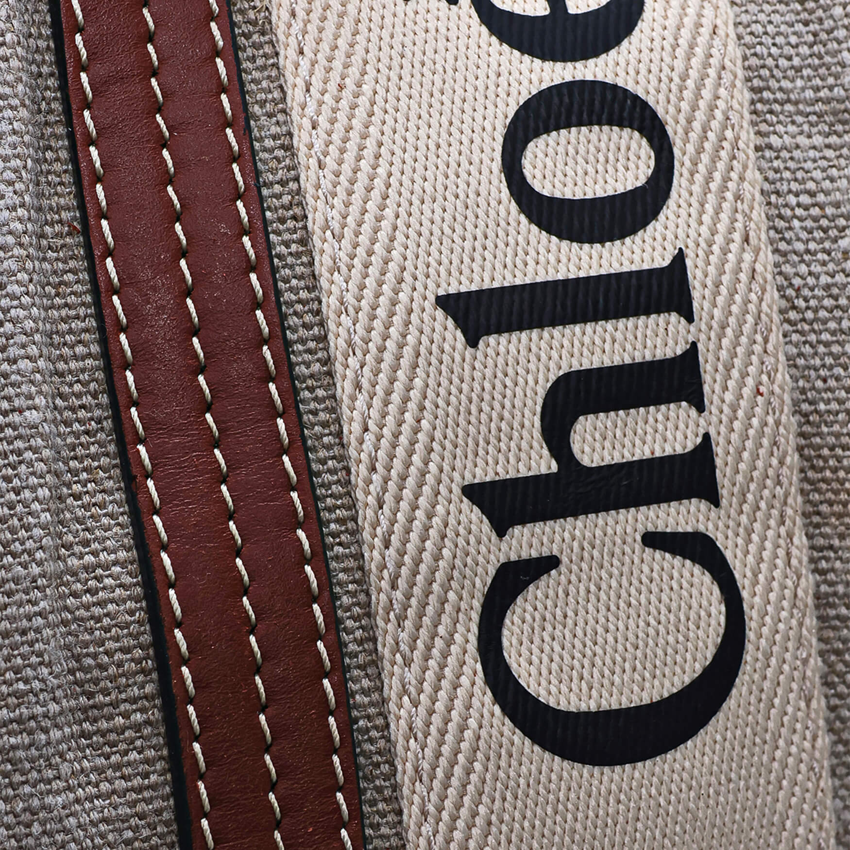 Chloe - Beige Canvas Chloe Logo Tote Bag